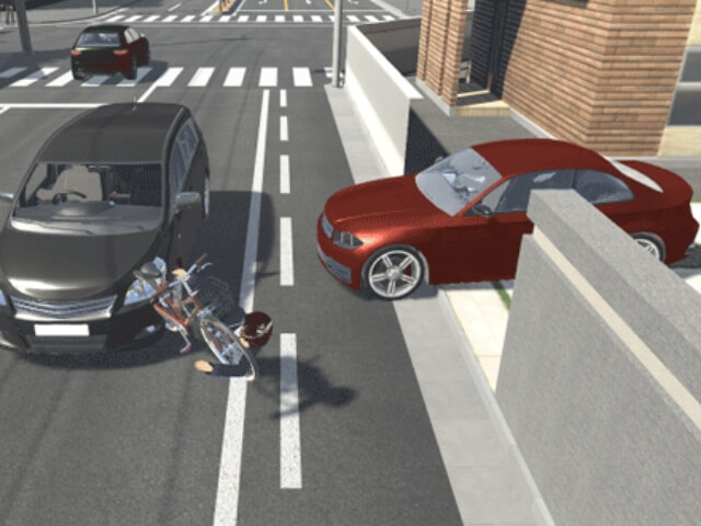 路側帯から車道への進出事故