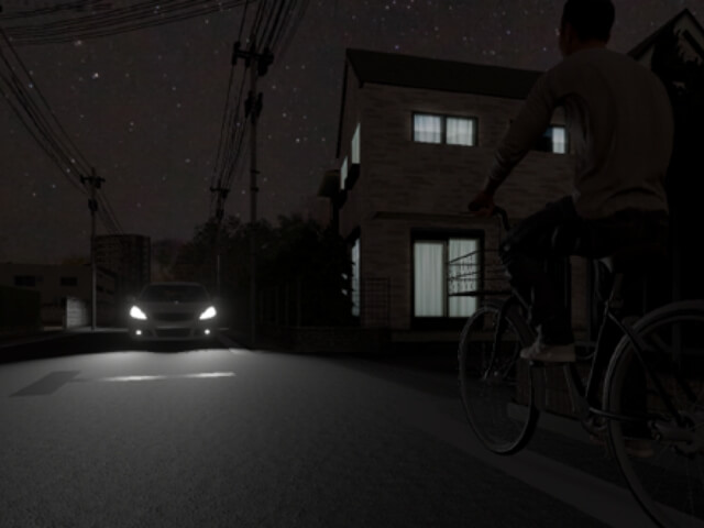 夜間の左折衝突事故